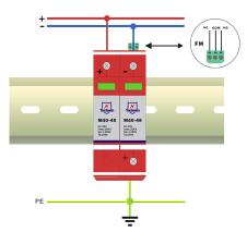 DC SPD (Surge Protector), DC Surge Protection Device Circuit Diagram