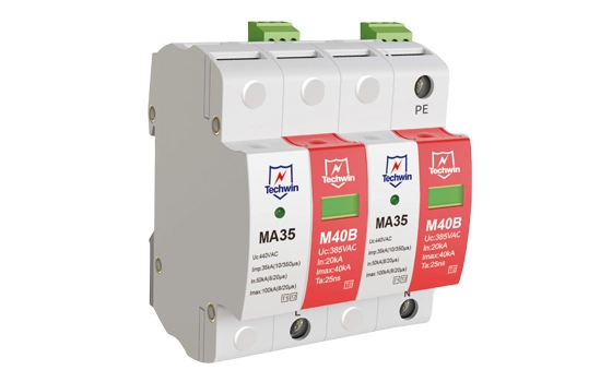 Type 1 + 2 /Class B+C Surge Protection Devices Compound type (MOV+GDT Technology)